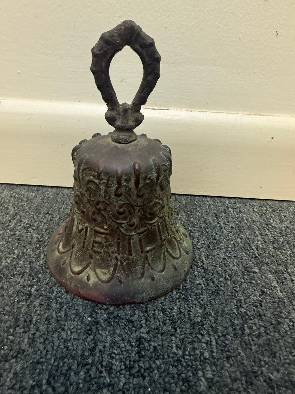 Antique Metal Cow Bell 6" Tall